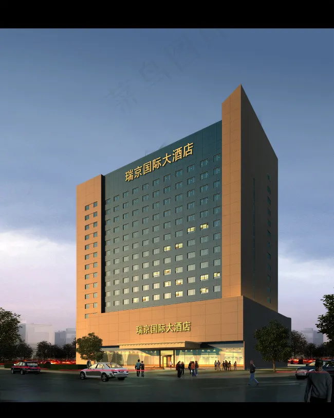 酒店建筑外观(2222X2778(DPI:50))psd模版下载