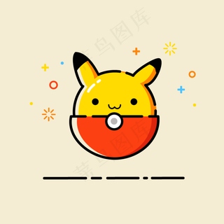 MBE风格皮卡丘插画