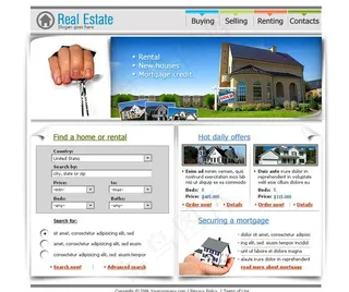 房产楼盘公司网站界面 欧美模板图片