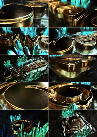 质感强烈的水晶和金属标志AE模板