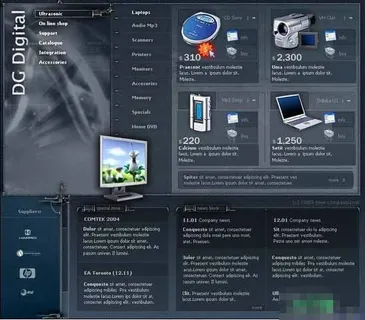 黑色色调电脑模板