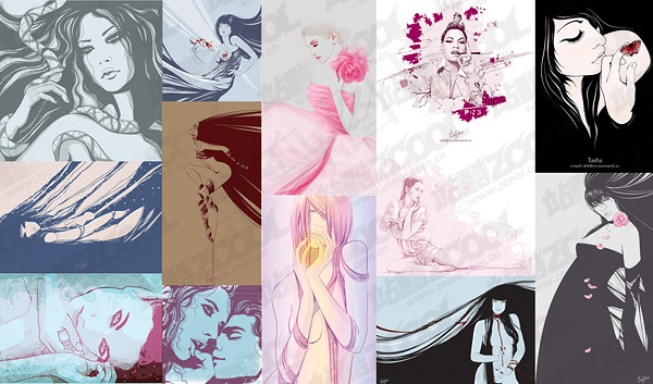 13的外国女性插画矢量素材cdr矢量模版下载