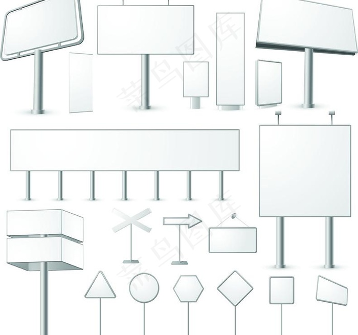 空白广告牌系列矢量素材图片eps,ai矢量模版下载
