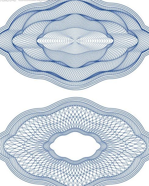 欧式防伪花纹矢量素材图片