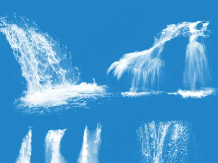 溪流流水瀑布海报PSD免扣素材