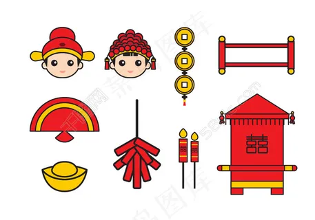 免费的中国婚礼矢量图标