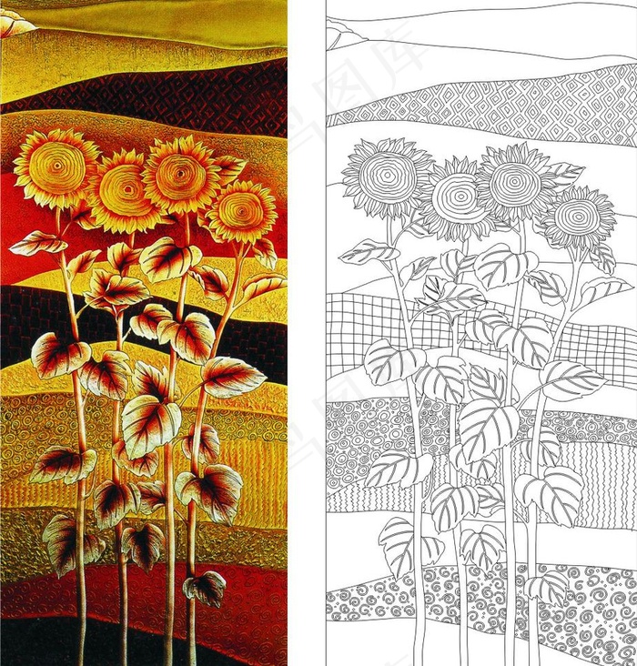 向日葵图片cdr矢量模版下载