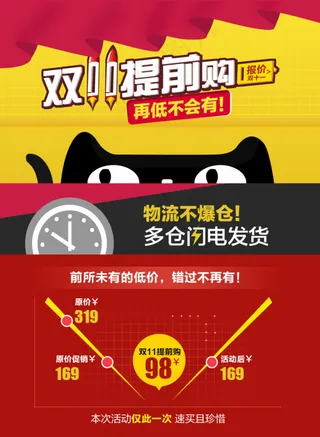 淘宝双十一提前购聚划算详情页模版P...