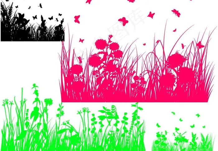 草地及花纹笔刷图片