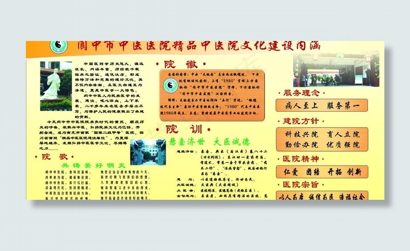 中医院文化建设内涵图片cdr矢量模版下载
