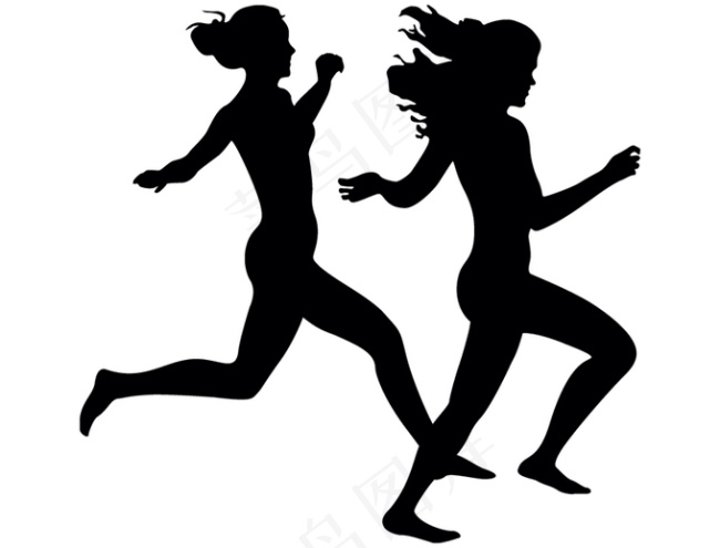 跑步女孩eps,ai矢量模版下载