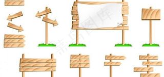 木板公告牌指示牌矢量素材图片