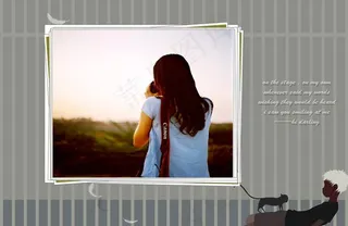 低调颓废灰色相框图片