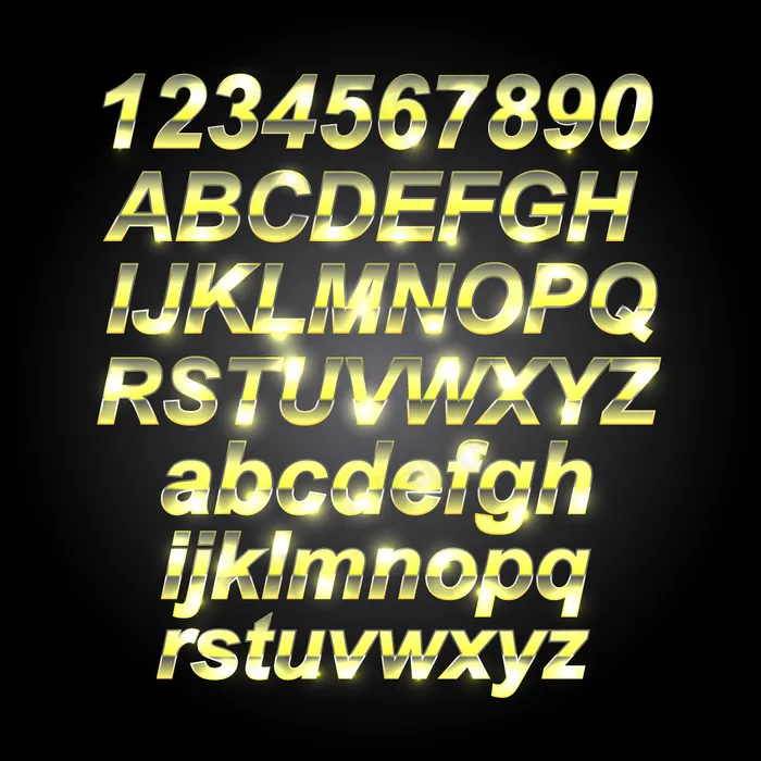 金色字体的字母