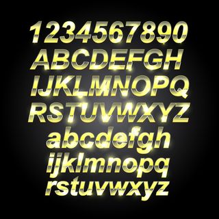 金色字体的字母