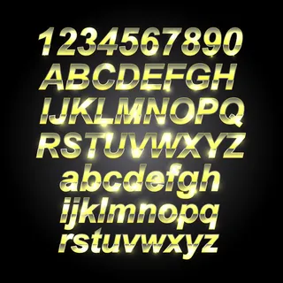 金色字体的字母