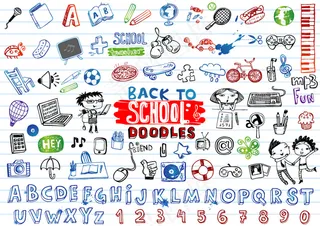 手绘返校学习元素