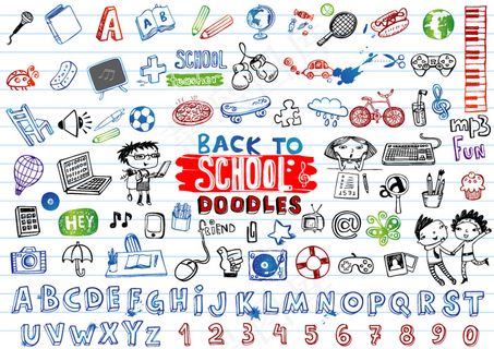 手绘返校学习元素 手绘返校学习元素