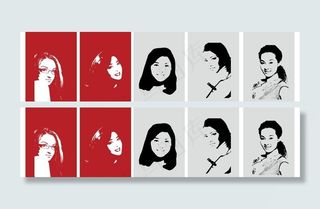 矢量美女人物剪影图片