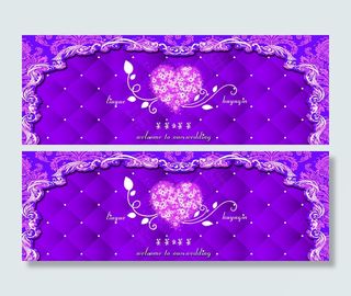 紫色婚礼背景喷绘