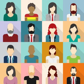 16款人物头像矢量图