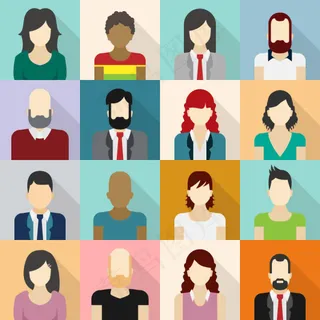 16款人物头像矢量图