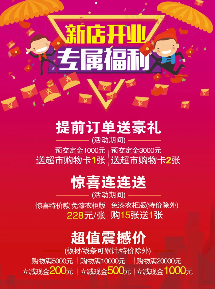 新店开业活动宣传海报psd模版下载