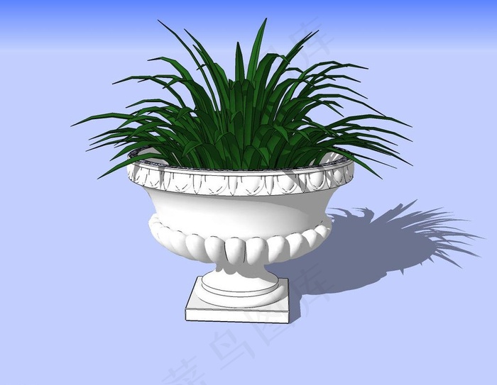 欧式花台3d模型图片