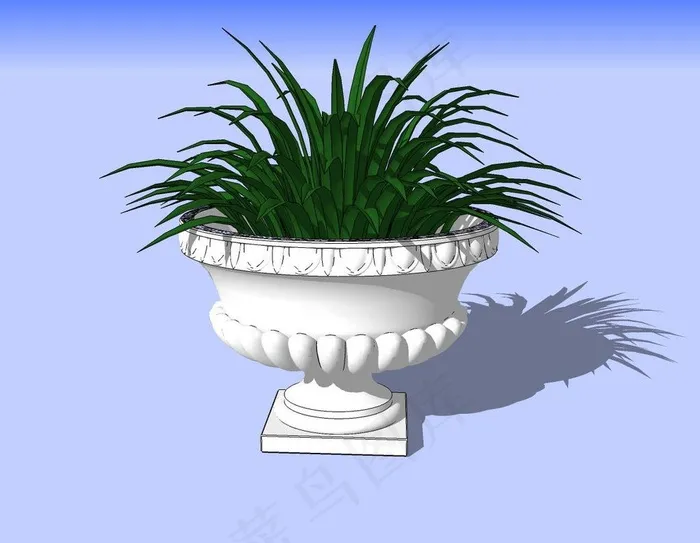 欧式花台3d模型图片