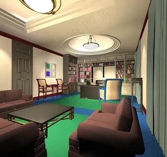 办公室模型效果图图片