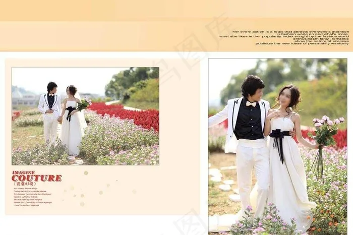 野外唯美婚纱摄影psd模版图片(4803X3465(DPI:200))psd模版下载