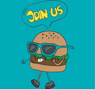 卡通汉堡炫酷汉堡插画