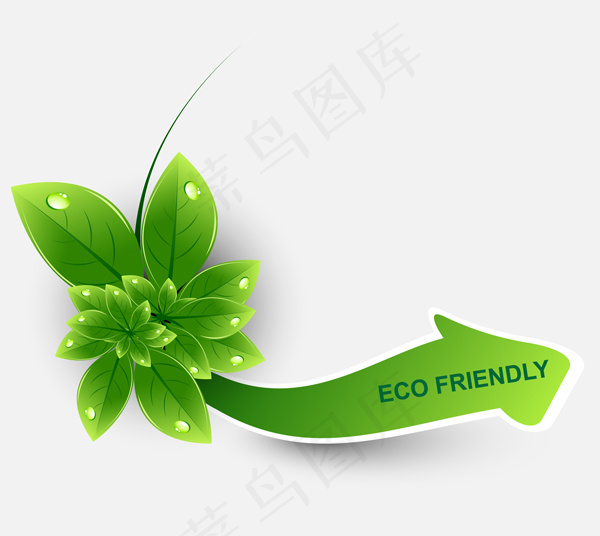 矢量绿色生态树叶背景素材