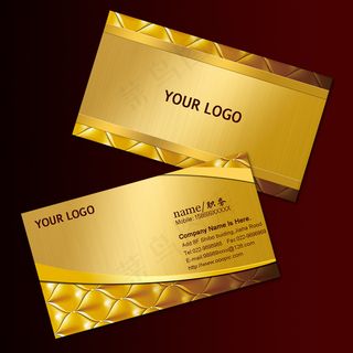 金色奢华高档名片PSD模板下载