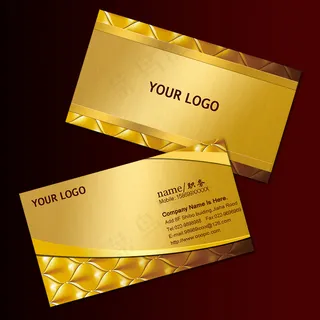 金色奢华高档名片PSD模板下载