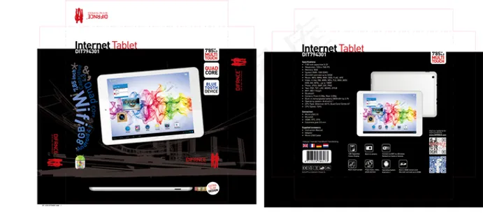 黑色平板电脑彩盒图片