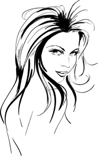 手绘女性矢量素材