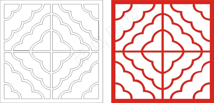 矢量镂空花纹边框底纹中式cdr矢量模版下载
