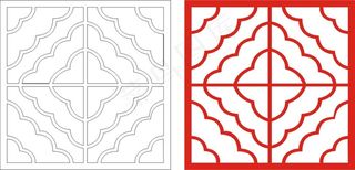 矢量镂空花纹边框底纹中式