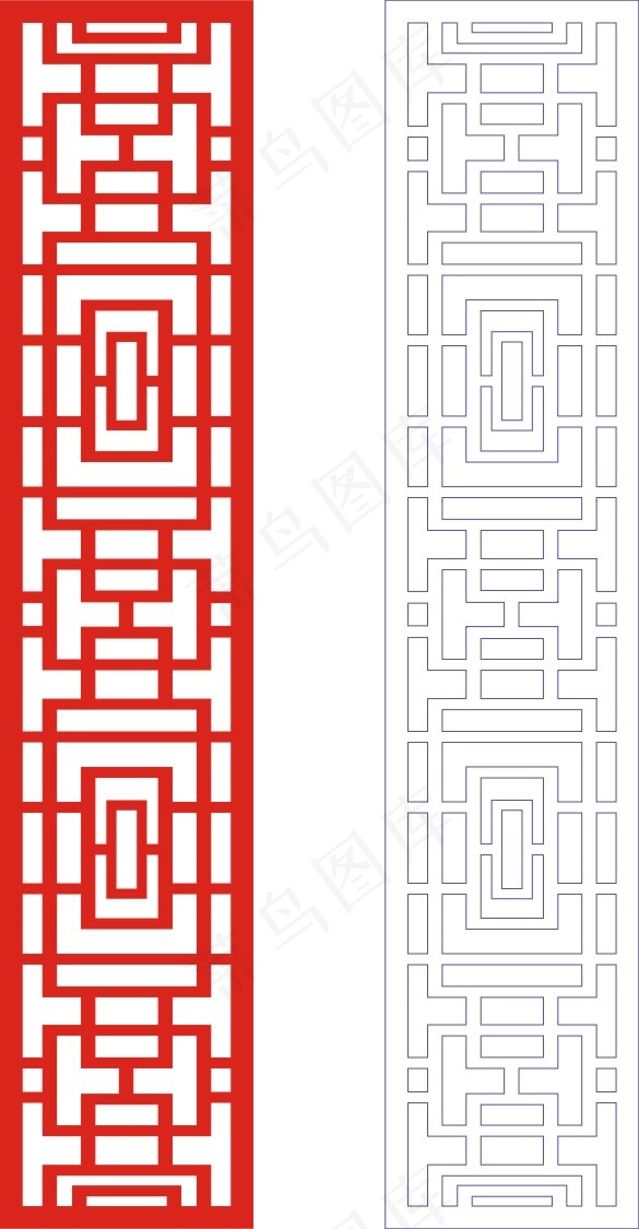矢量镂空花纹边框底纹中式