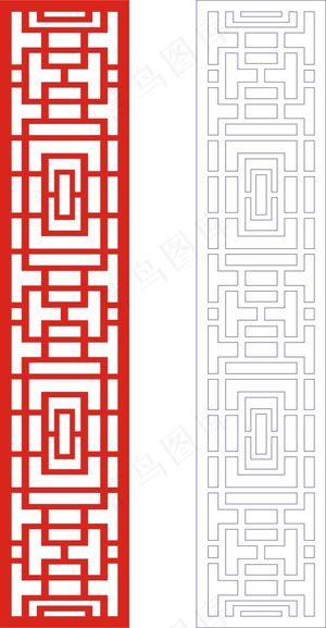 矢量镂空花纹边框底纹中式