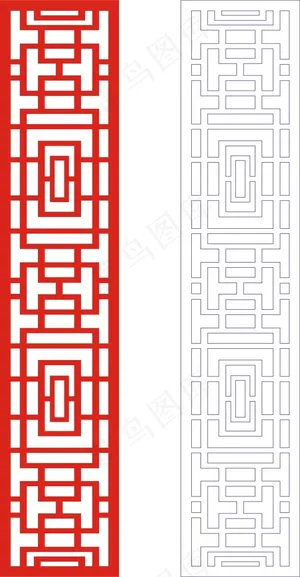 矢量镂空花纹边框底纹中式