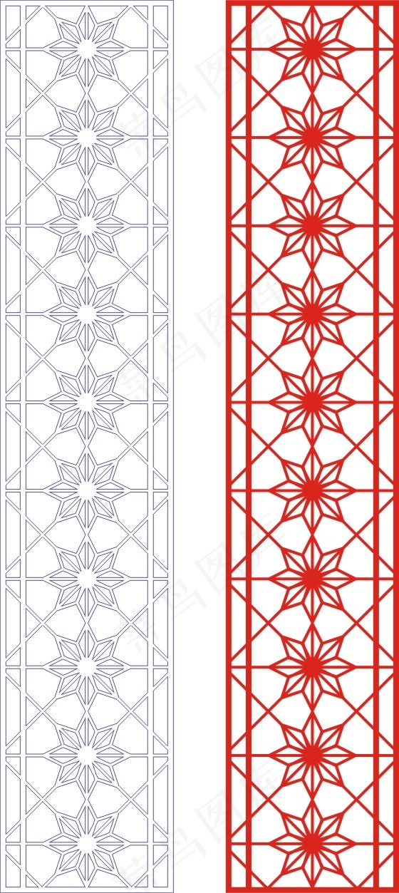 矢量镂空花纹边框底纹中式