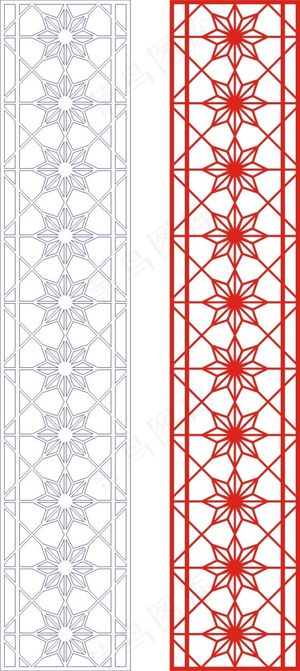 矢量镂空花纹边框底纹中式