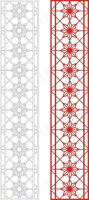 矢量镂空花纹边框底纹中式