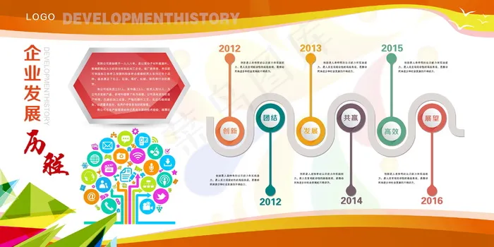 公司文化墙公司展板背景psd模版下载