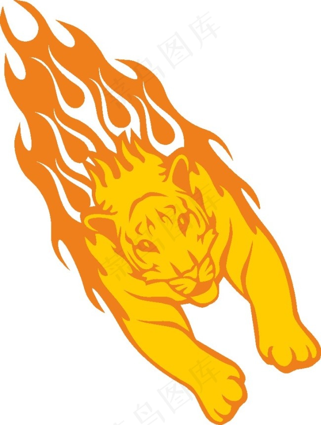 奔跑的火焰老虎图片