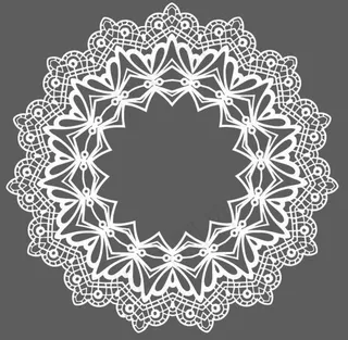 蕾丝花边圆形花纹矢量图