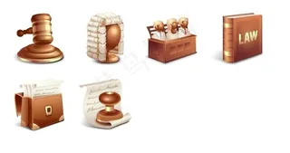 法庭审判系列图标下载