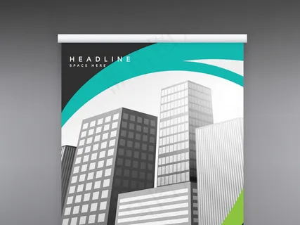 时尚创意展板X展架易拉宝展板矢量